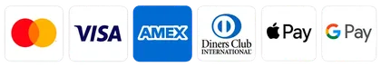 Accepted cards: Visa, Mastercard, American Express, Discover